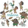 50% off - Disney Moana full set of characters for machine embroidery design 4x4in hoop with original resizable file - Disney's Moana.