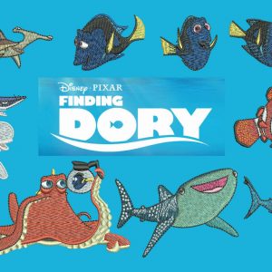 50% off - Finding Dory - sequel to the famous Finding Nemo - Machine Embroidery Designs for 4in hoop with resizeable files.