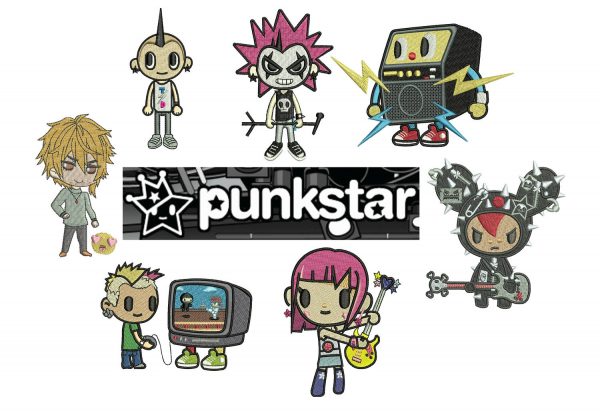 50% off on Tokidoki machine embroidery designs - 7 individual characters for 4in hoop size - resizable with a free software - Set 1 of 5.