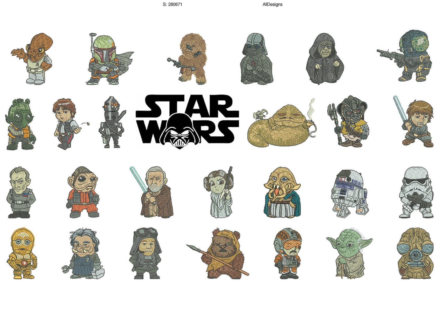 Star Wars A Z 26 Characters for each alphabet Machine