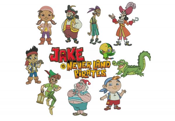 75% off Jake and the Neverland Pirates - Peter Pan - 4x4in hoop machine embroidery designs. Re-sizable with freely downloadable utility.