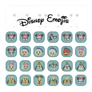 75% off on Disney Emojis machine embroidery designs for 4in hoop - resizable - excellent for badges, key fobs, tshirts, hats, towels, bibs.