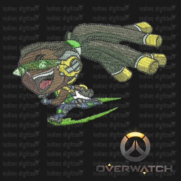 Overwatch Embroidery Designs - Lucio individual character for 4x4in hoop - resizable with freely downloadable software.