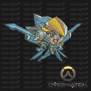 Overwatch Embroidery Designs - Pharah individual character for 4x4in hoop - resizable with freely downloadable software.