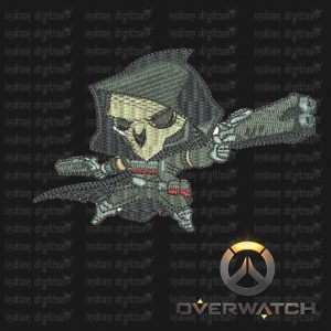 Overwatch Embroidery Designs - Reaper individual character for 4x4in hoop - resizable with freely downloadable software.