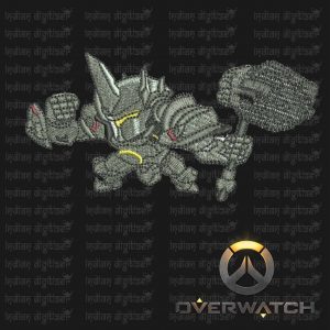Overwatch Embroidery Designs - Reinhart individual character for 4x4in hoop - resizable with freely downloadable software.