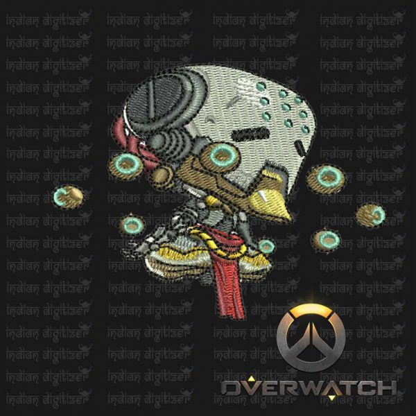 Overwatch Embroidery Designs - Zenyatta individual character for 4x4in hoop - resizable with freely downloadable software.