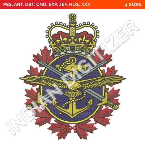 Canadian Military Emblem Embroidery Design In 4 Sizes & 8 Formats ...